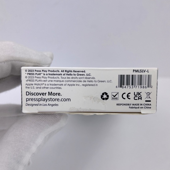 PRESS PLAY MESH MAGNETIC LOOP STAINLESS STEEL MESH STRAP FOR APPLE WATCH, SILVER - Picture 8 of 13